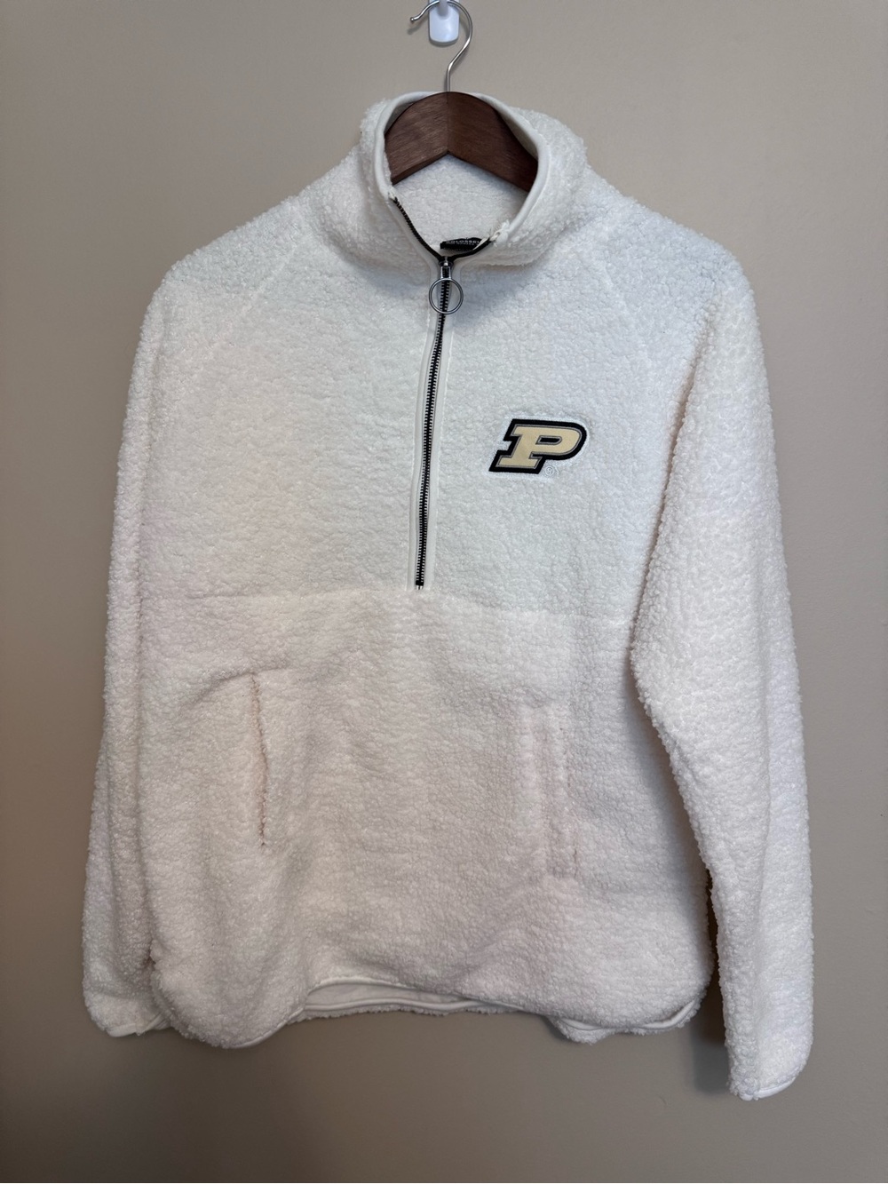 Purdue Colosseum White Sherpa Half-Zip Pullover